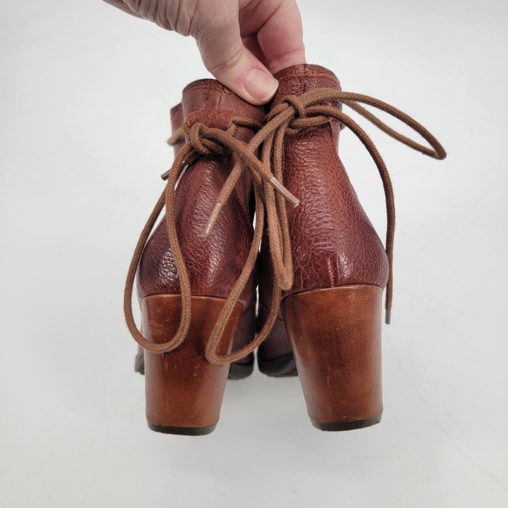 Kork Ease Kalpana Granny Lace Up Leather Boots Size 8 Brown Acadmia Romantic - Picture 11 of 16